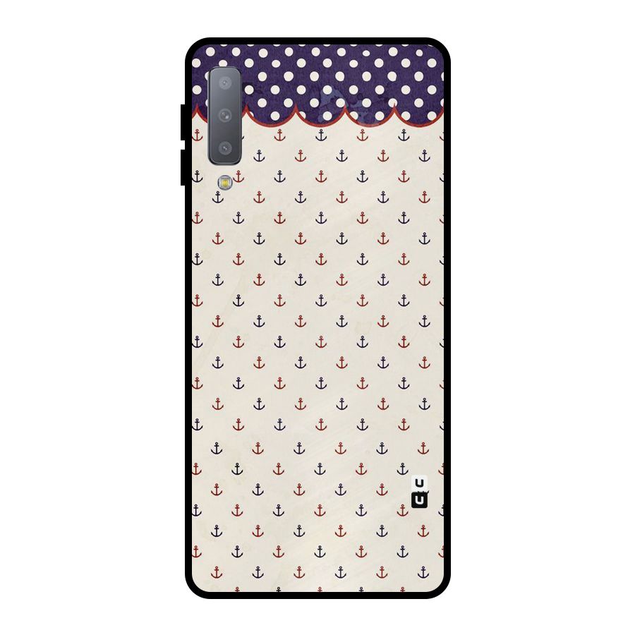 Polka Anchor Metal Back Case for Galaxy A7 (2018)