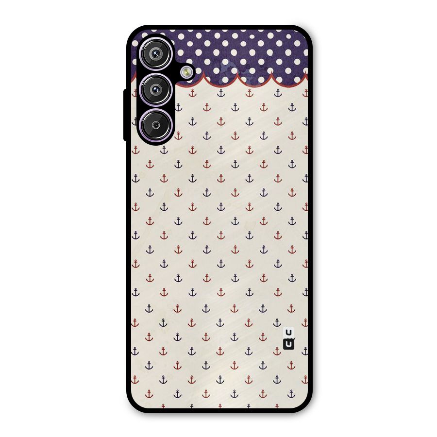 Polka Anchor Metal Back Case for Galaxy F15