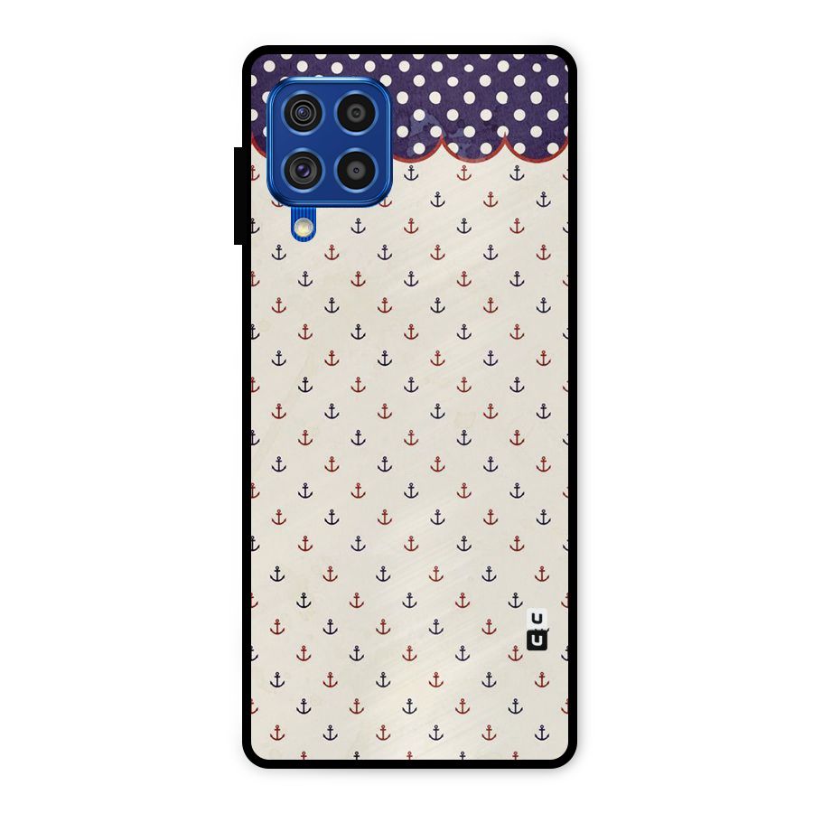 Polka Anchor Metal Back Case for Galaxy F62