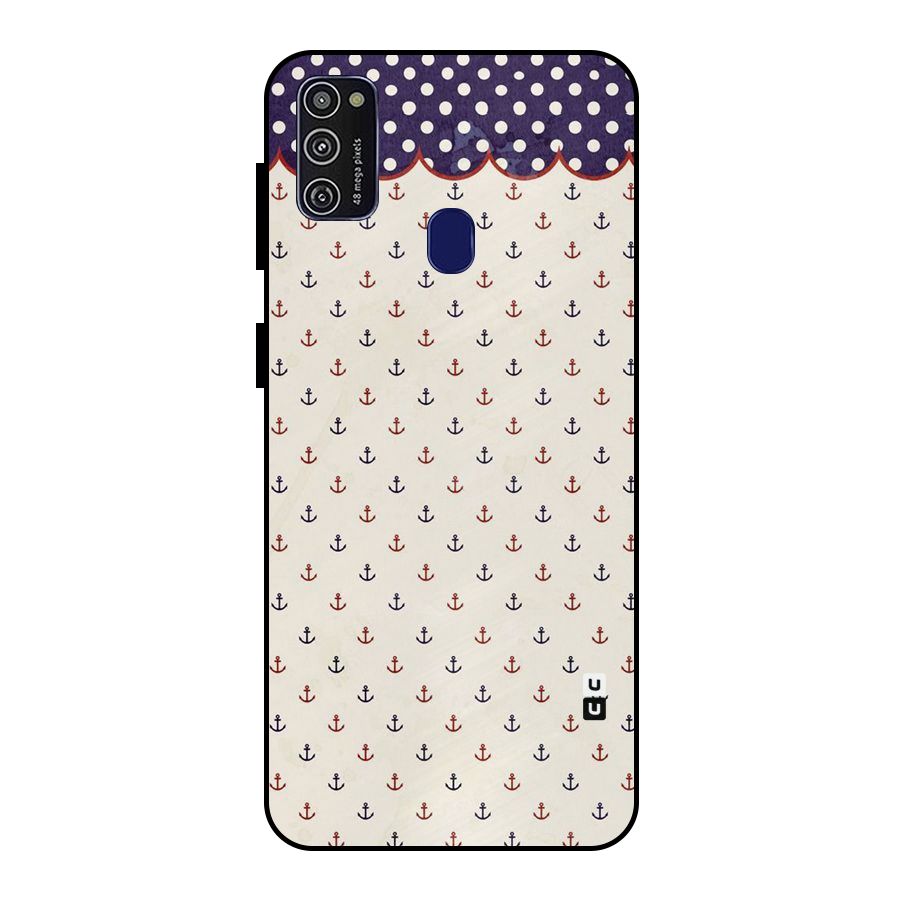 Polka Anchor Metal Back Case for Galaxy M21