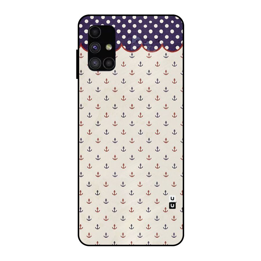 Polka Anchor Metal Back Case for Galaxy M51