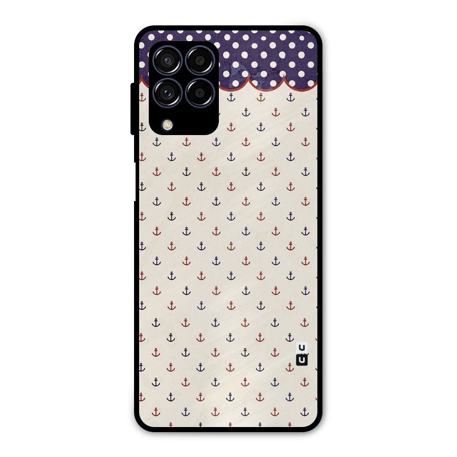 Polka Anchor Metal Back Case for Galaxy M53 5G