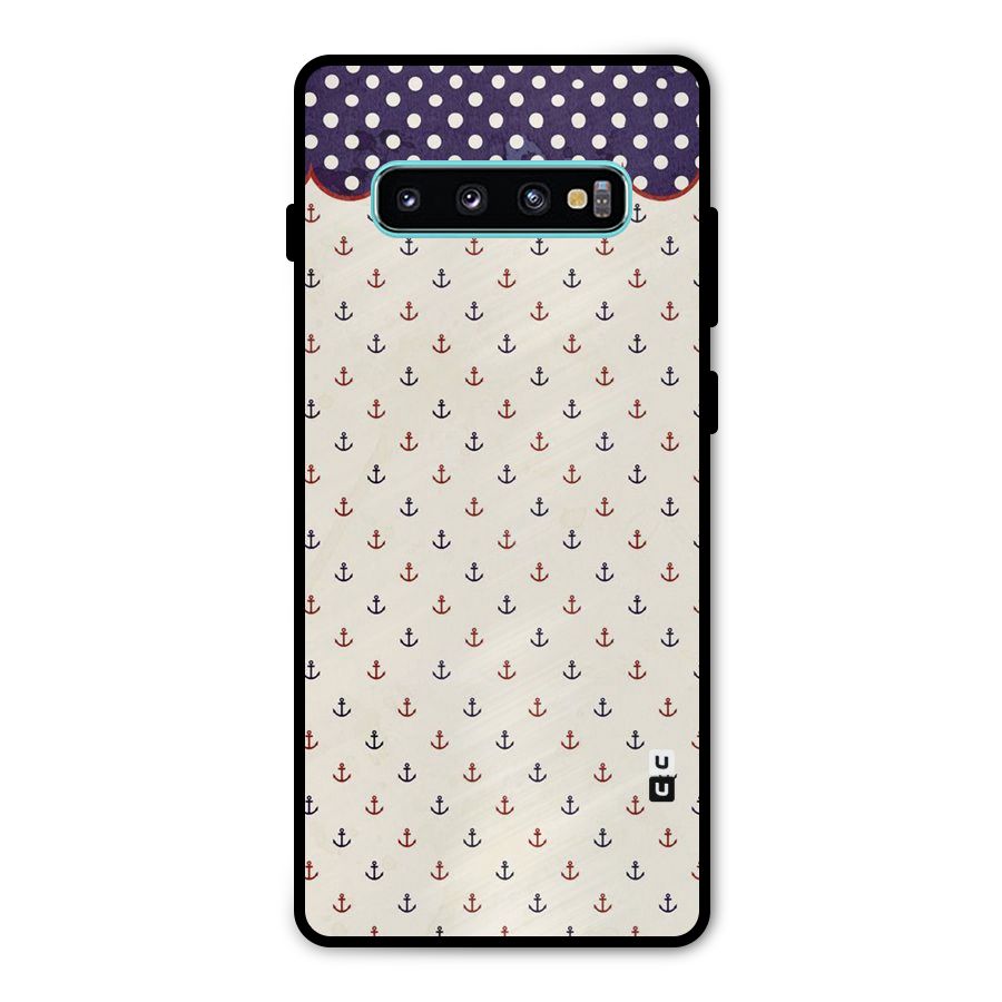 Polka Anchor Metal Back Case for Galaxy S10 Plus