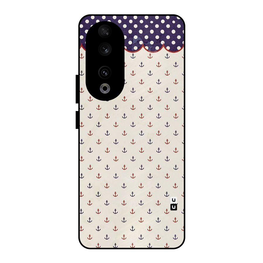 Polka Anchor Metal Back Case for Honor 90