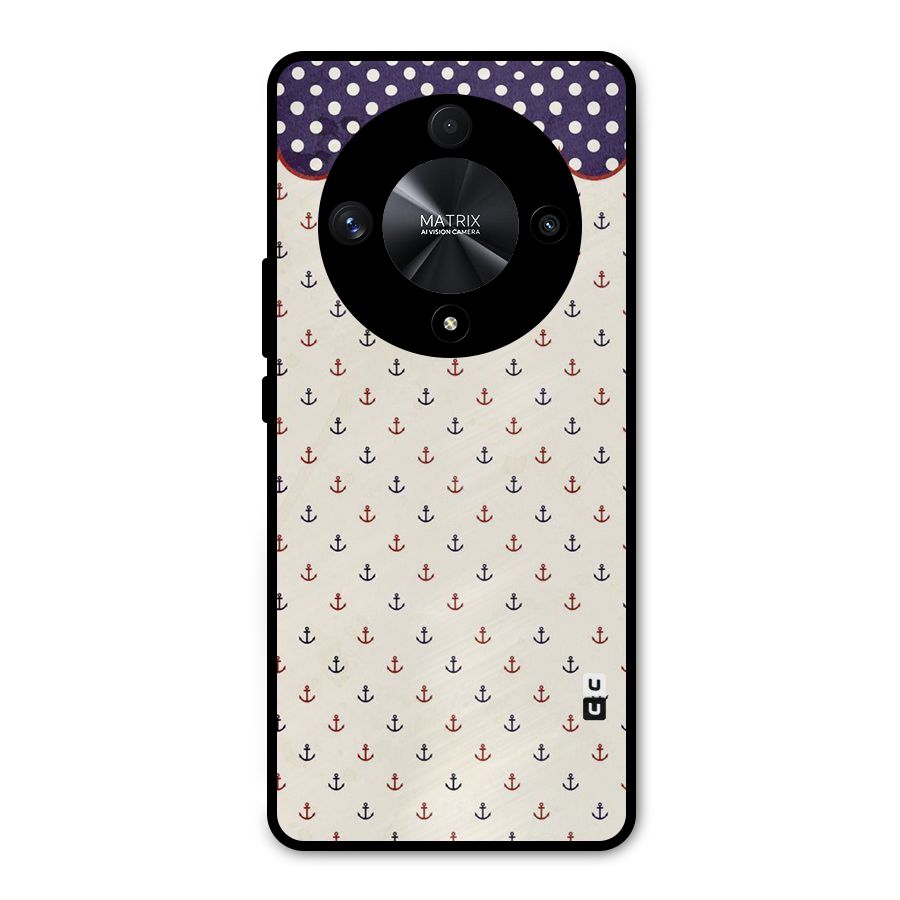 Polka Anchor Metal Back Case for Honor X9b