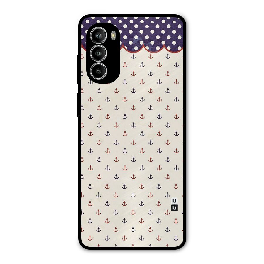 Polka Anchor Metal Back Case for Moto G52