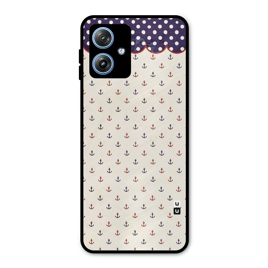 Polka Anchor Metal Back Case for Moto G54