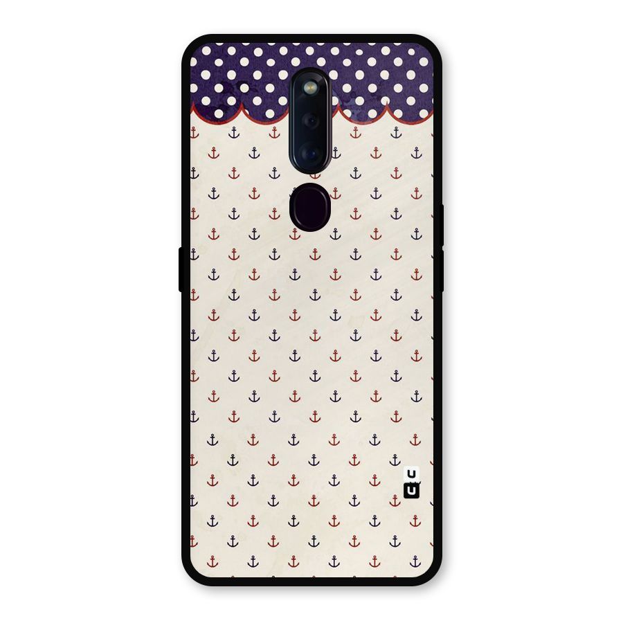 Polka Anchor Metal Back Case for Oppo F11 Pro