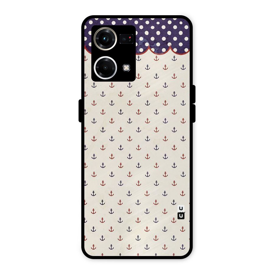 Polka Anchor Metal Back Case for Oppo F21 Pro 4G