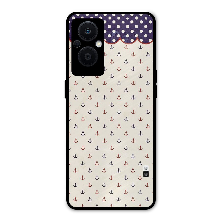 Polka Anchor Metal Back Case for Oppo F21 Pro 5G
