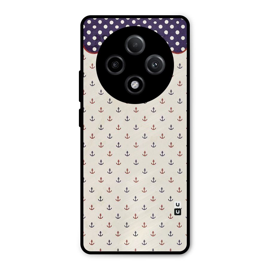 Polka Anchor Metal Back Case for Oppo F27 Pro Plus