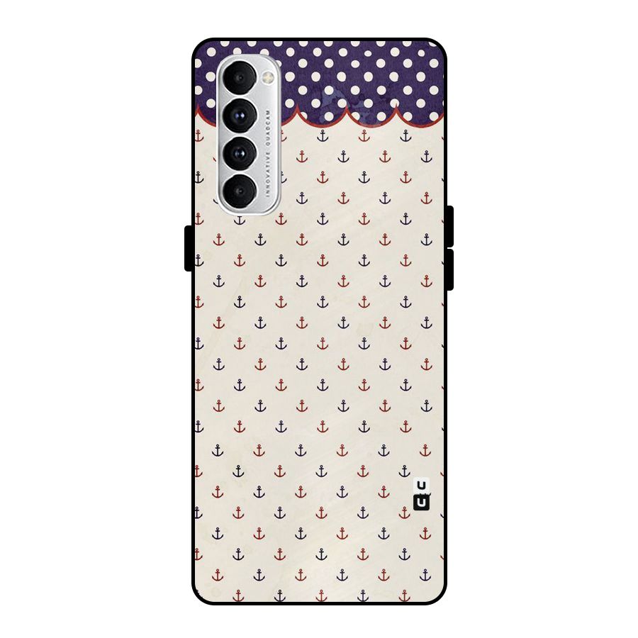 Polka Anchor Metal Back Case for Oppo Reno4 Pro