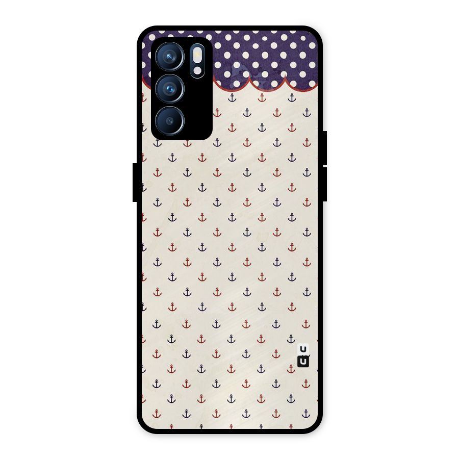 Polka Anchor Metal Back Case for Oppo Reno6 5G
