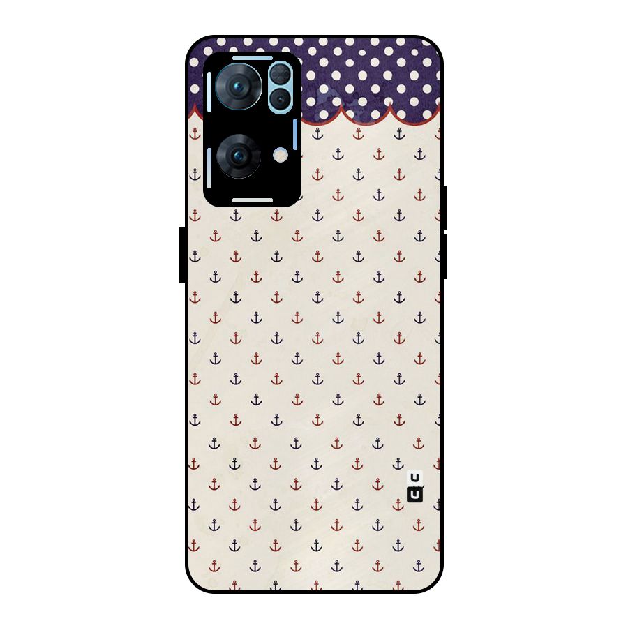 Polka Anchor Metal Back Case for Oppo Reno7 Pro 5G