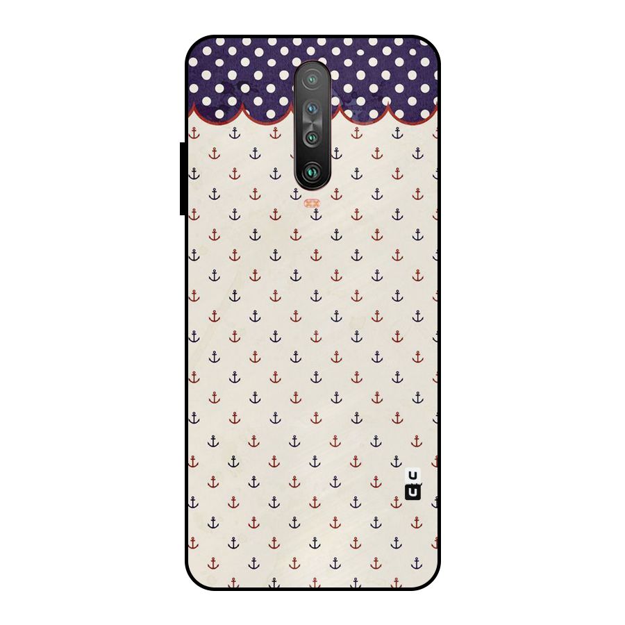Polka Anchor Metal Back Case for Poco X2