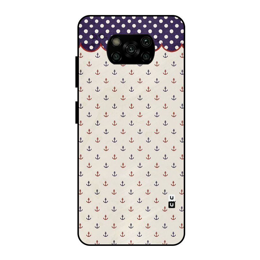 Polka Anchor Metal Back Case for Poco X3
