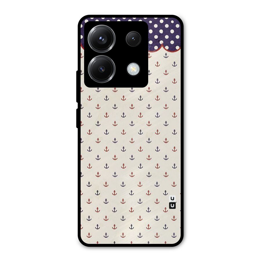 Polka Anchor Metal Back Case for Poco X6