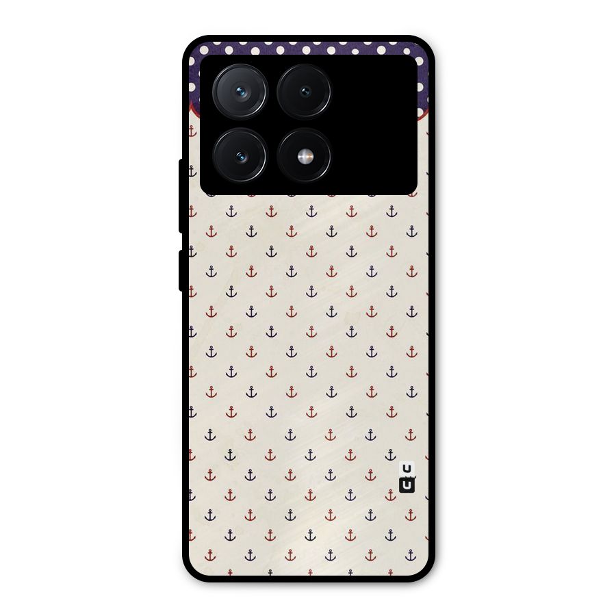 Polka Anchor Metal Back Case for Poco X6 Pro