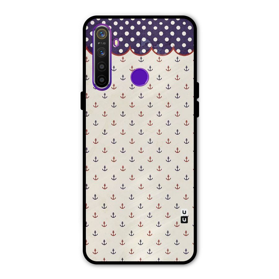 Polka Anchor Metal Back Case for Realme 5i