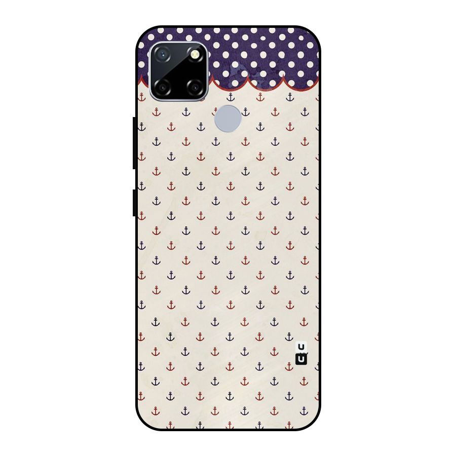 Polka Anchor Metal Back Case for Realme Narzo 20