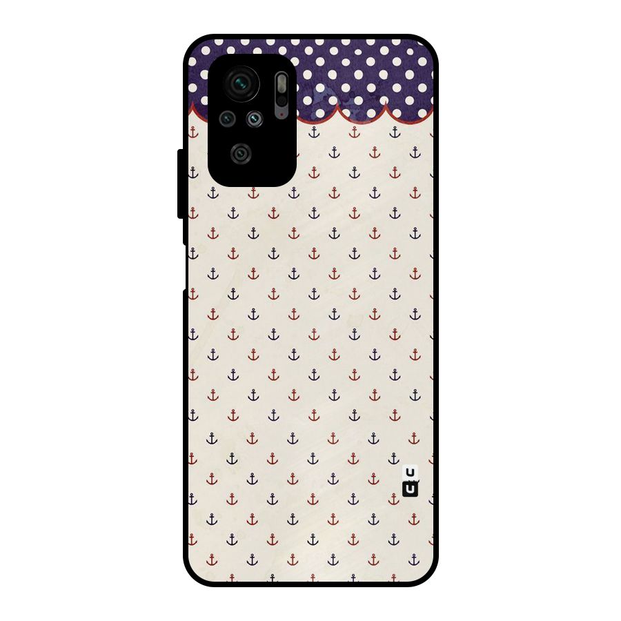 Polka Anchor Metal Back Case for Redmi Note 10S