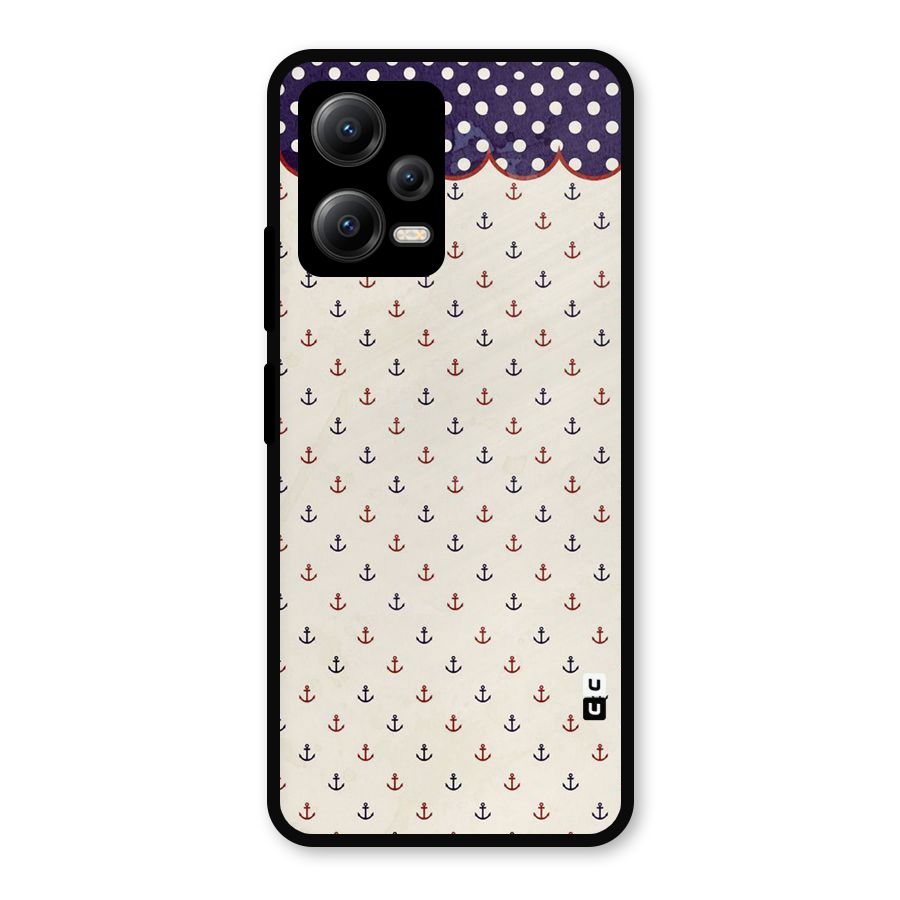 Polka Anchor Metal Back Case for Redmi Note 12 5G