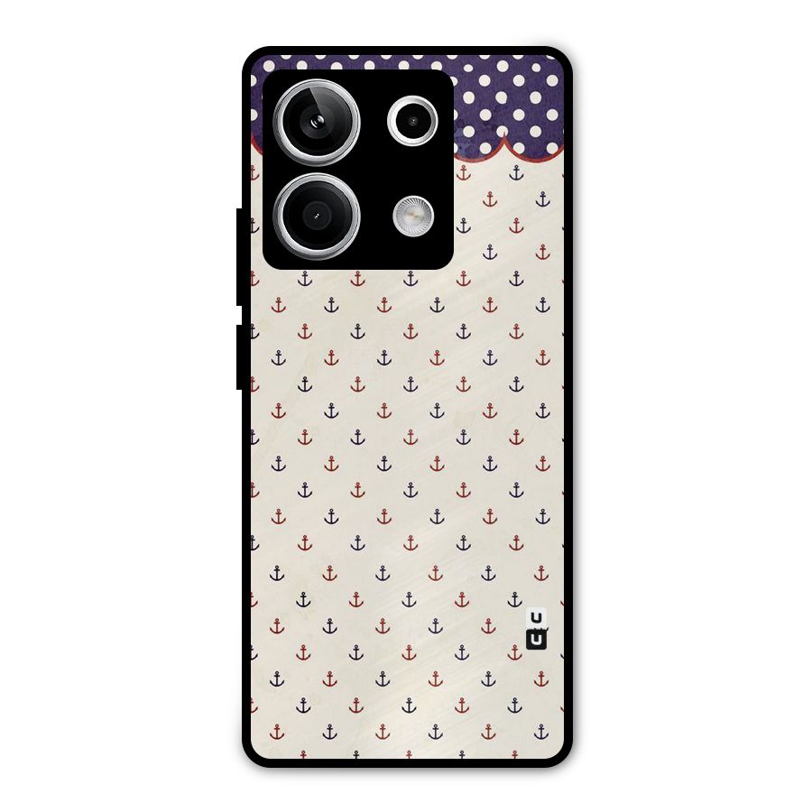 Polka Anchor Metal Back Case for Redmi Note 13 5G