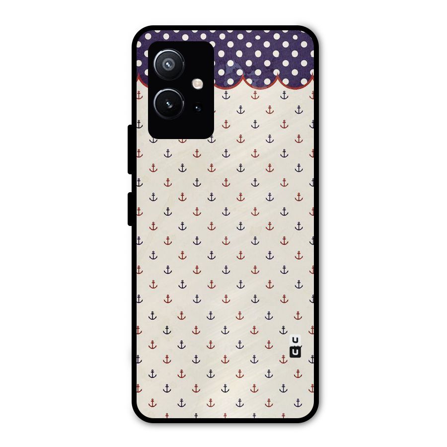 Polka Anchor Metal Back Case for Vivo T1 5G