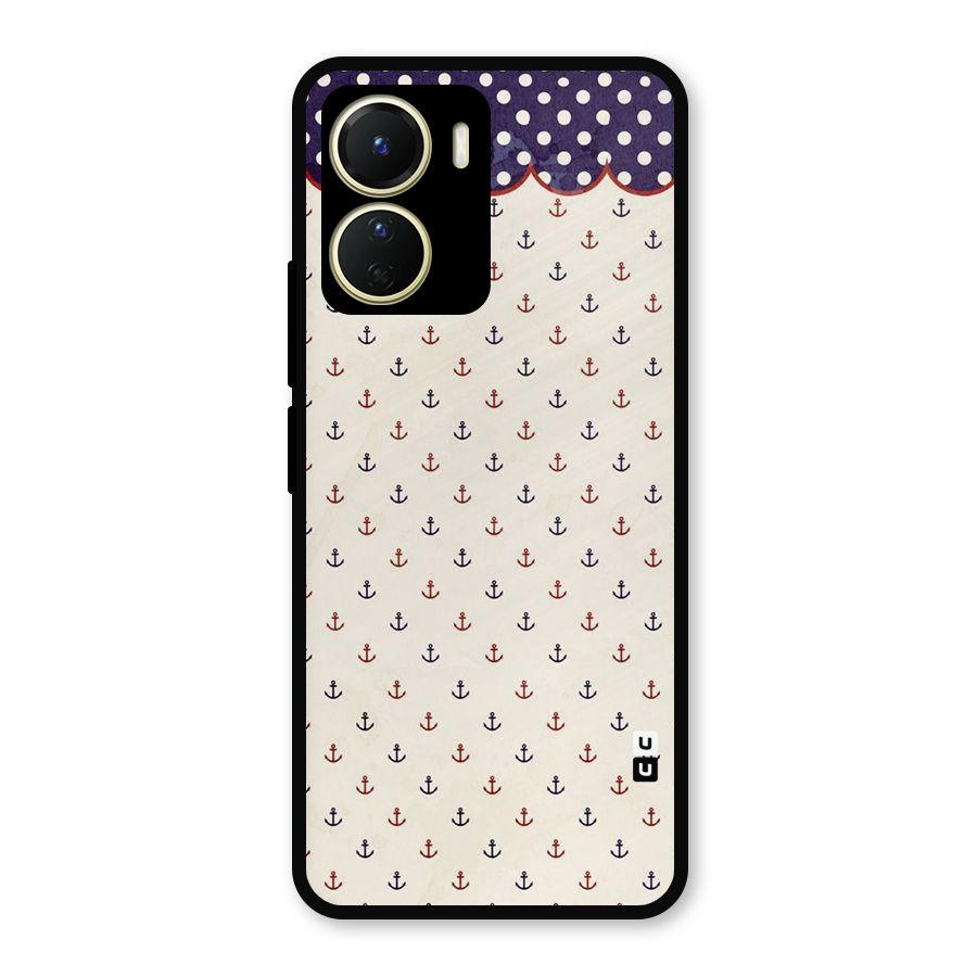 Polka Anchor Metal Back Case for Vivo T2x