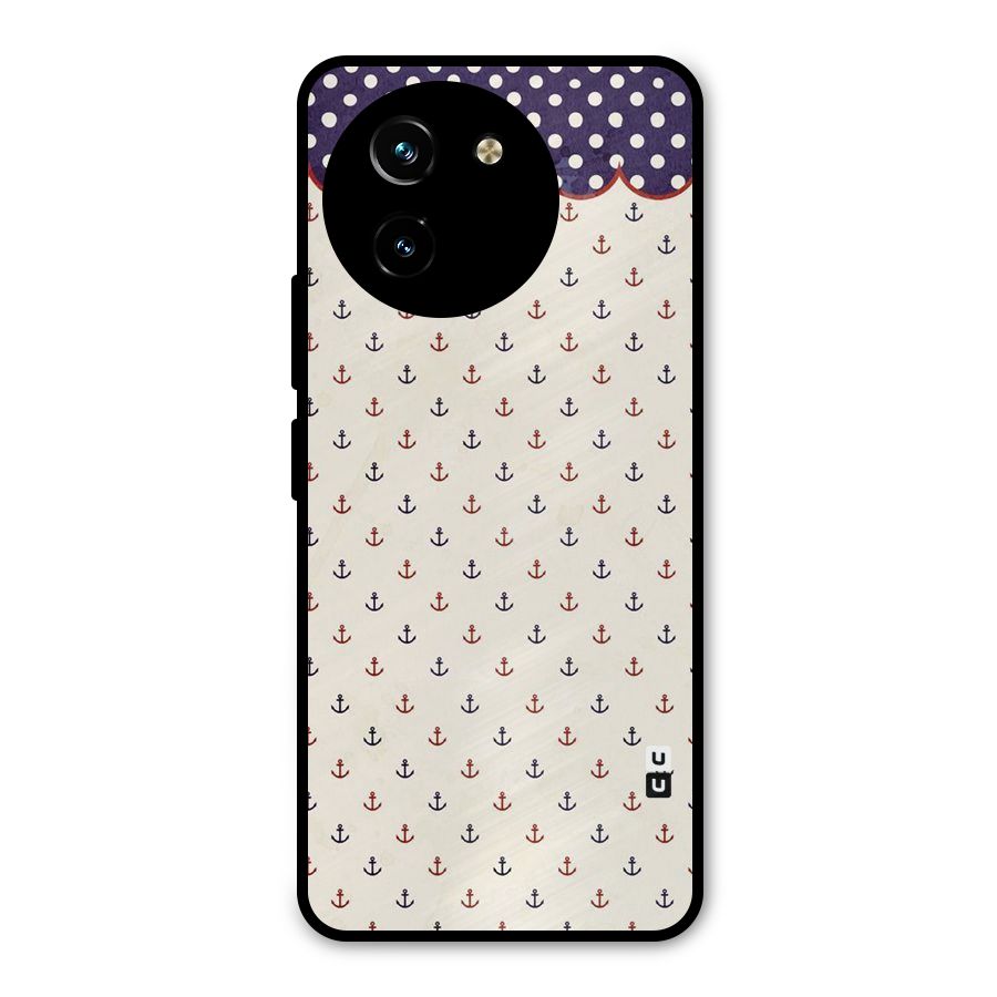 Polka Anchor Metal Back Case for Vivo T3x