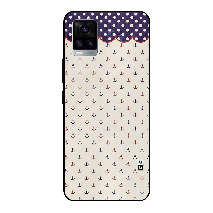 Polka Anchor Metal Back Case for Vivo V20 2021