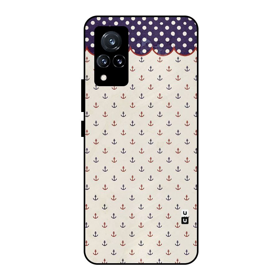 Polka Anchor Metal Back Case for Vivo V21 5G