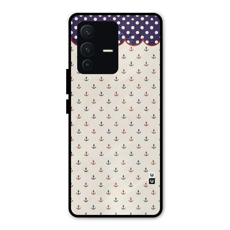 Polka Anchor Metal Back Case for Vivo V23 Pro