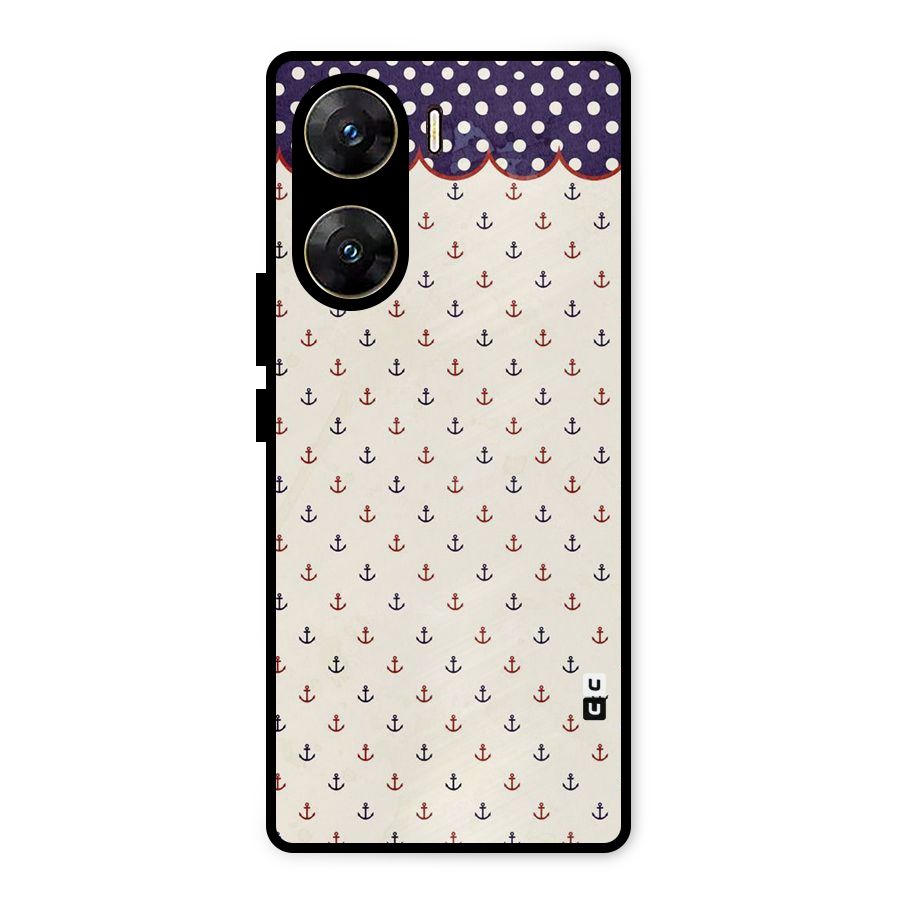 Polka Anchor Metal Back Case for Vivo V29e