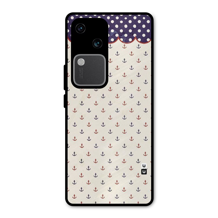 Polka Anchor Metal Back Case for Vivo V30