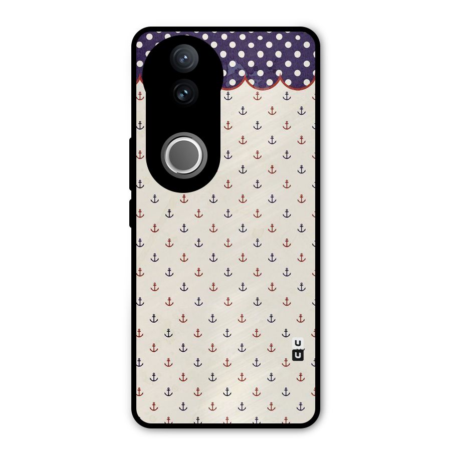 Polka Anchor Metal Back Case for Vivo V50e