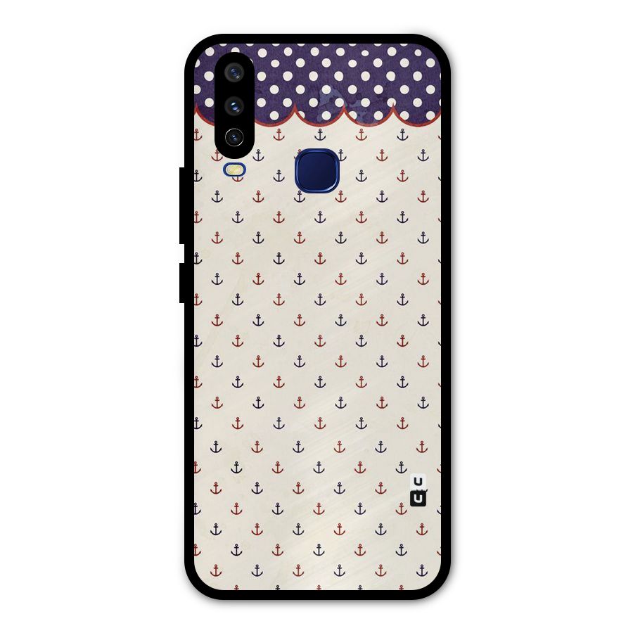 Polka Anchor Metal Back Case for Vivo Y15