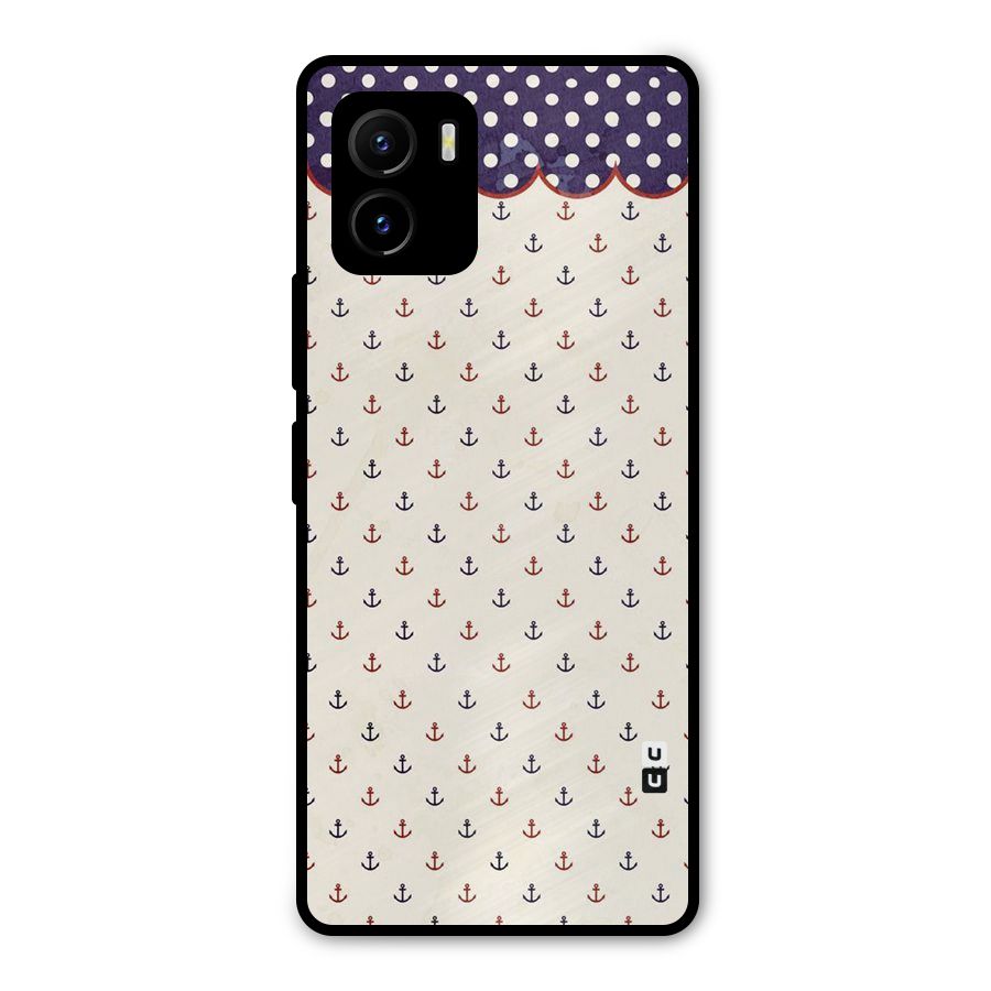 Polka Anchor Metal Back Case for Vivo Y15s