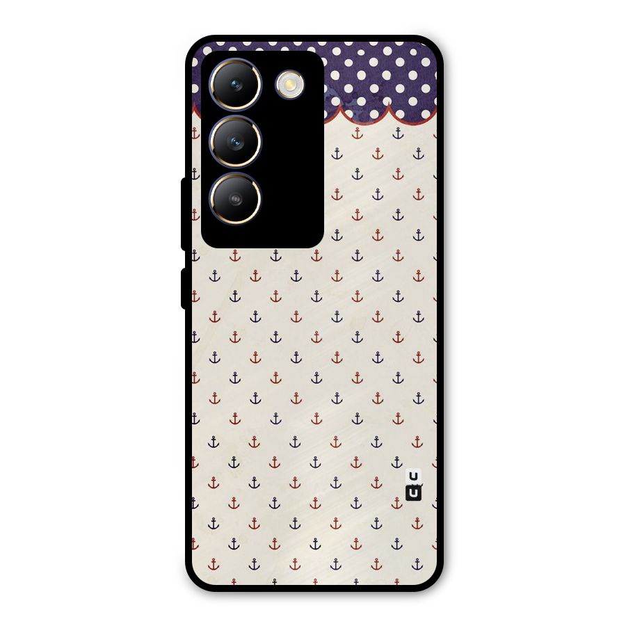 Polka Anchor Metal Back Case for Vivo Y200e