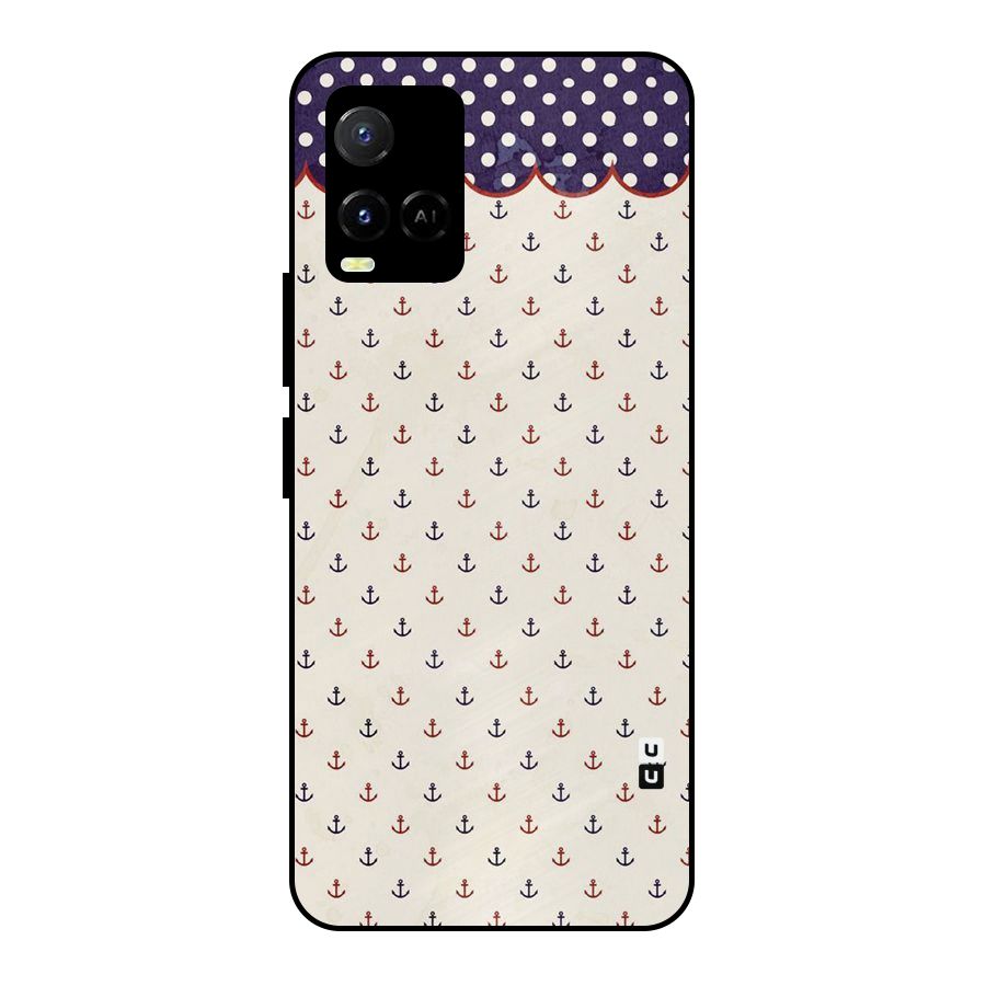 Polka Anchor Metal Back Case for Vivo Y21