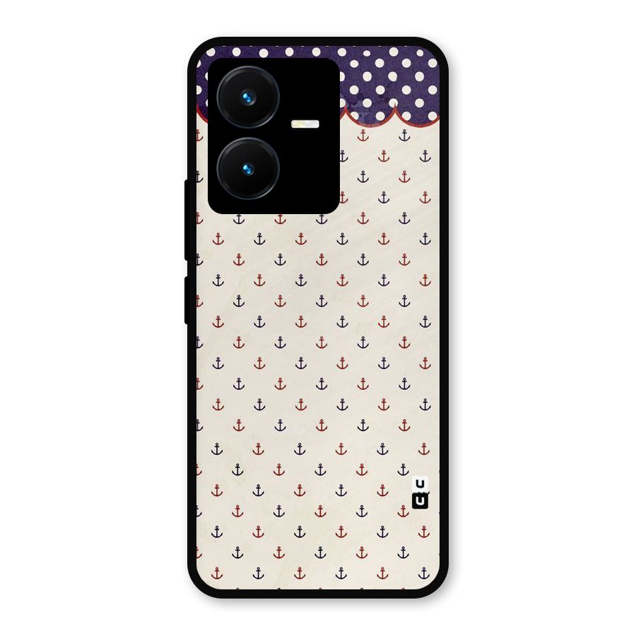 Polka Anchor Metal Back Case for Vivo Y22
