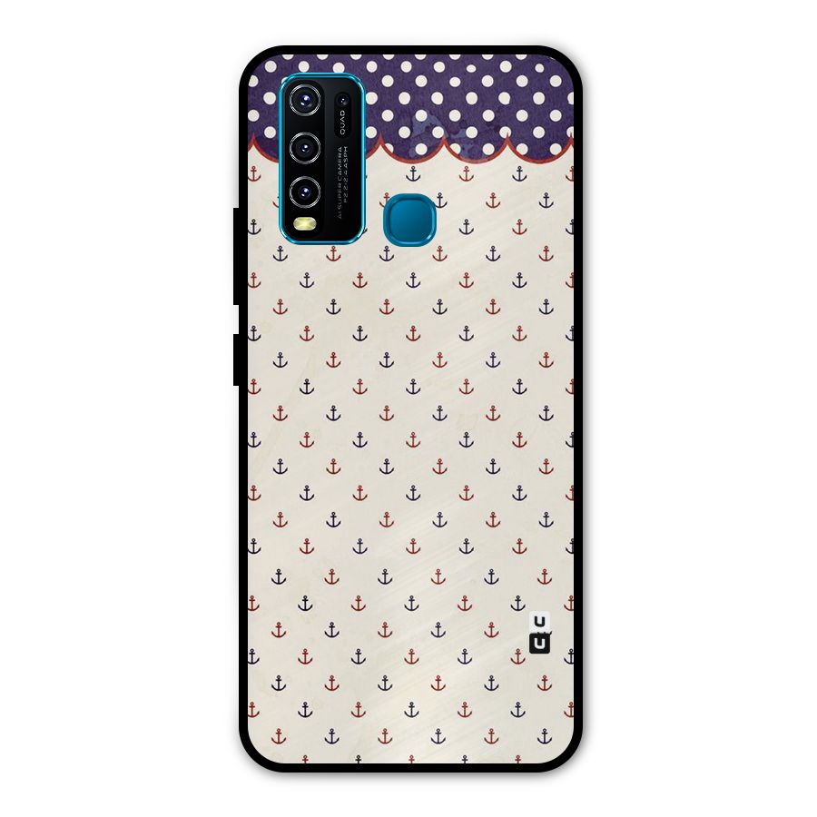 Polka Anchor Metal Back Case for Vivo Y30