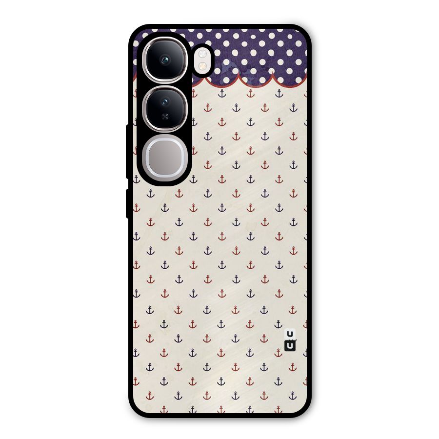 Polka Anchor Metal Back Case for Vivo Y300