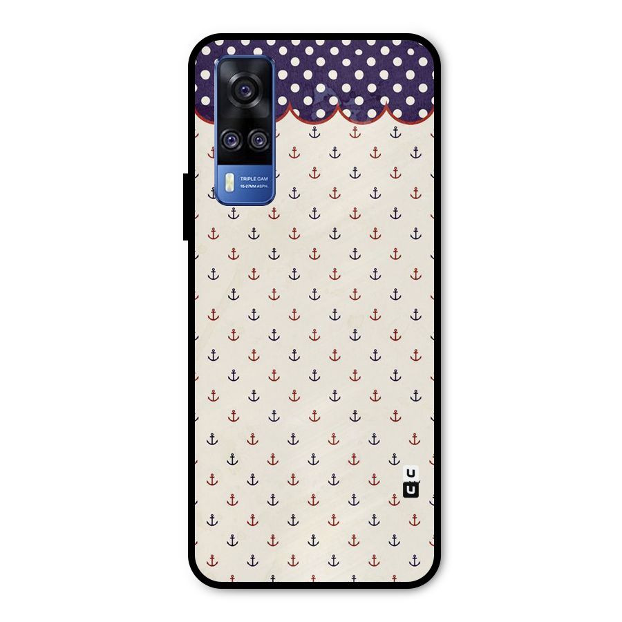 Polka Anchor Metal Back Case for Vivo Y31