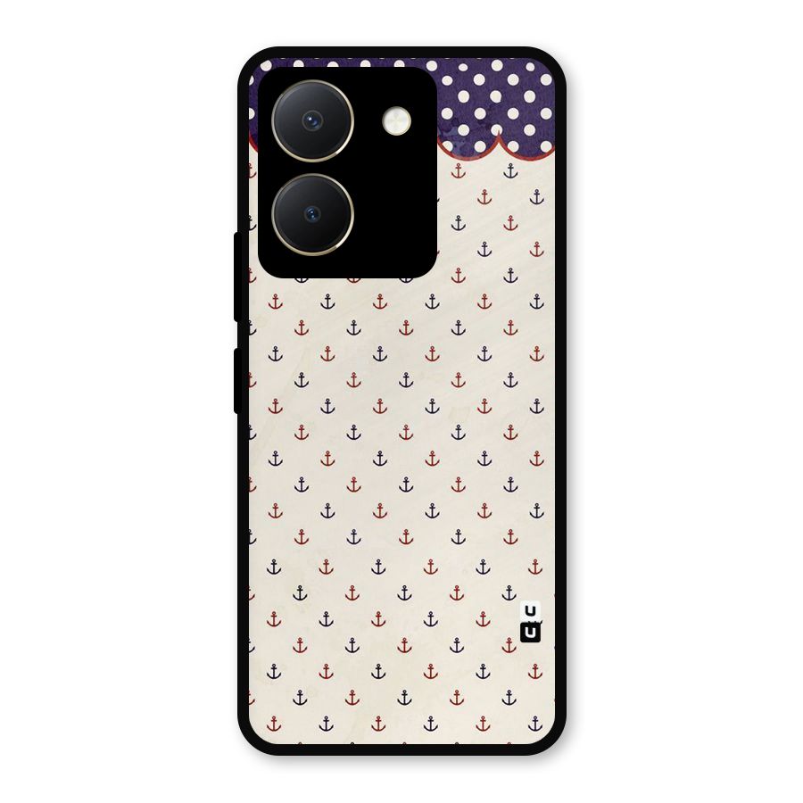 Polka Anchor Metal Back Case for Vivo Y36