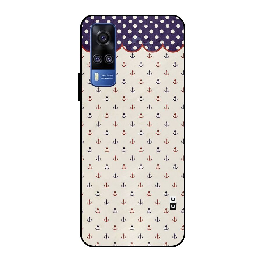 Polka Anchor Metal Back Case for Vivo Y51
