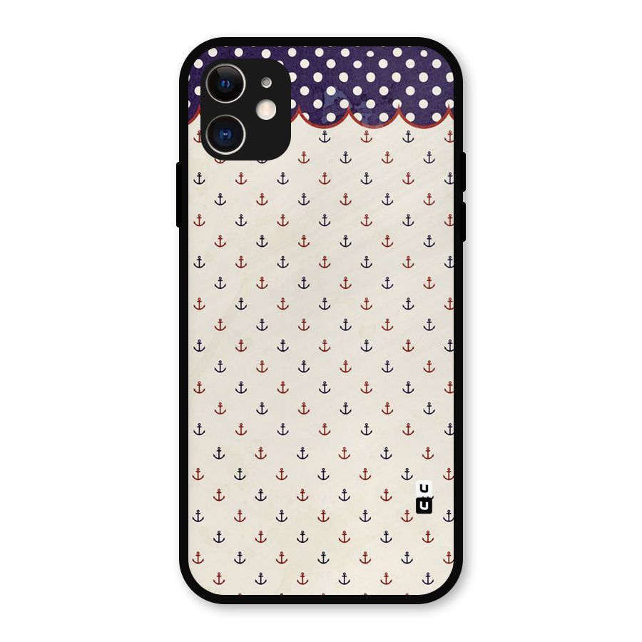 Polka Anchor Metal Back Case for iPhone 11
