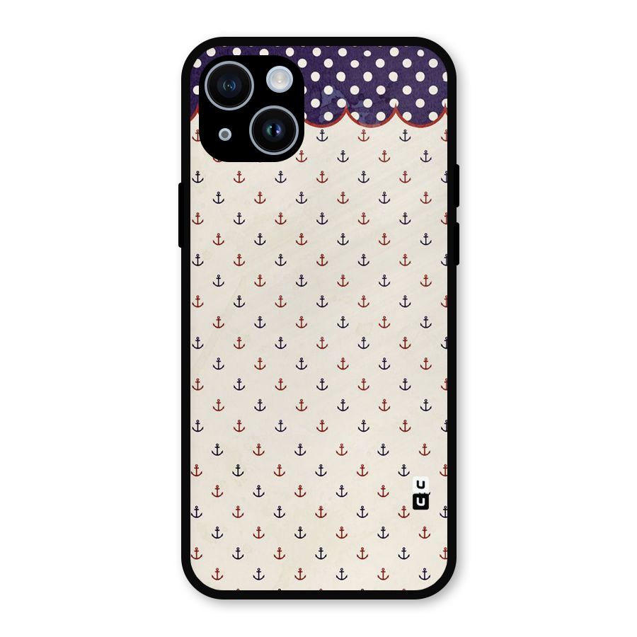 Polka Anchor Metal Back Case for iPhone 14