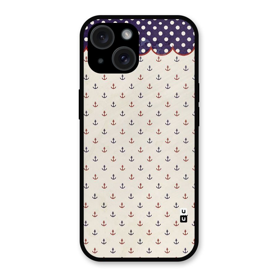 Polka Anchor Metal Back Case for iPhone 15