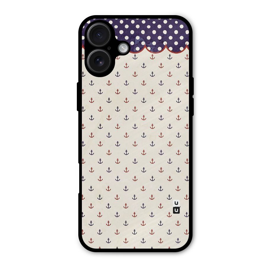 Polka Anchor Metal Back Case for iPhone 16 Plus
